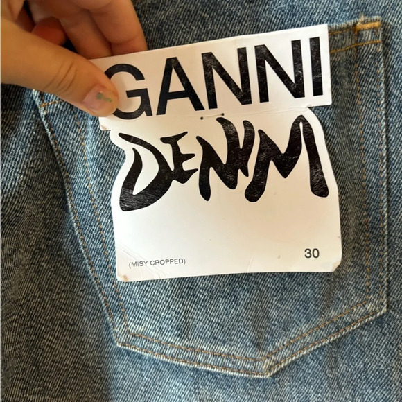 Ganni High-Rise Diagonal Striped Jeans - Picture 11 of 11